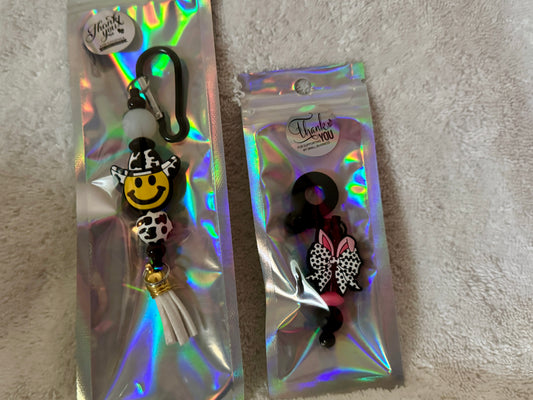 Handmade Rear View Mirror & Tumbler Straw Charm