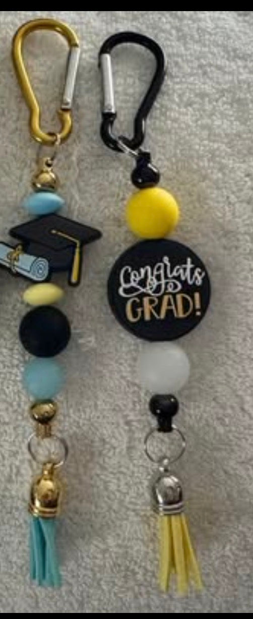 2 Handmade Graduation Rear View Mirror Charms
